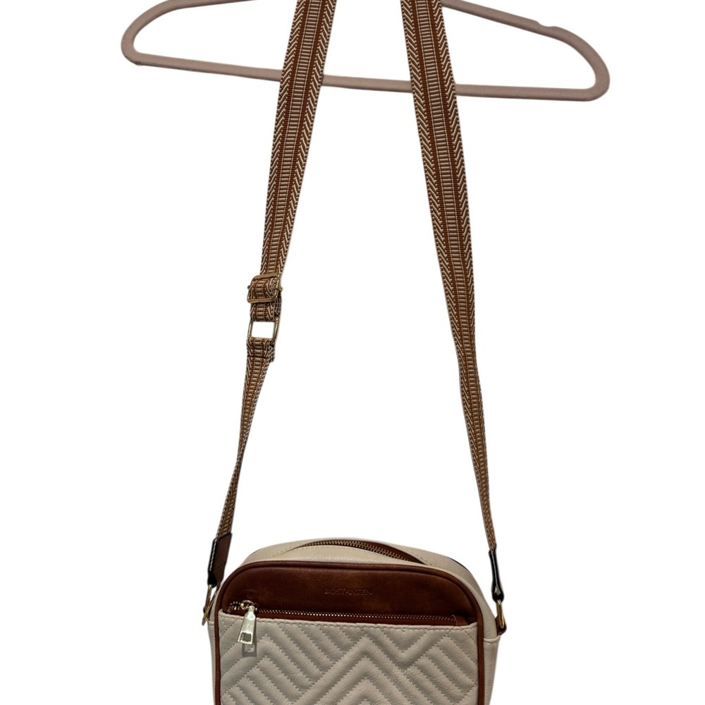 Crossbody Quilted Cream and Brown Bag‎ Adjustable Strap - Picture 7 of 7